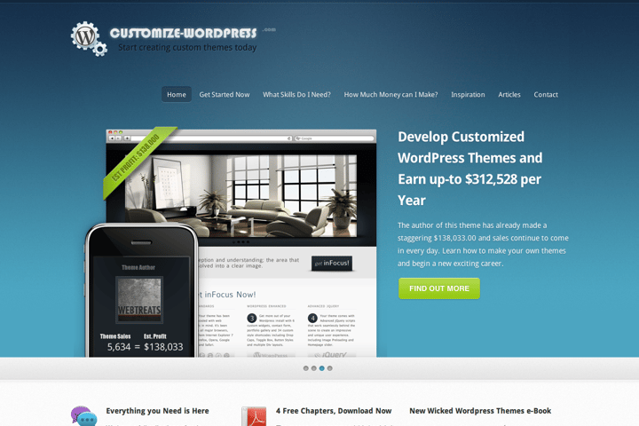 Customize WordPress website preview